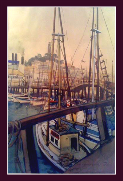 Ann Burnham Smith, "Sailboats in San Francisco